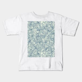 Funky Leaf Line Art Seamless Surface Pattern Design Kids T-Shirt